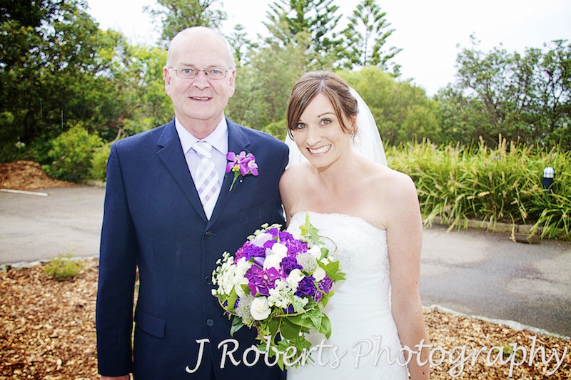 bride arrives at ceremony with her father - wedding photography sydney
